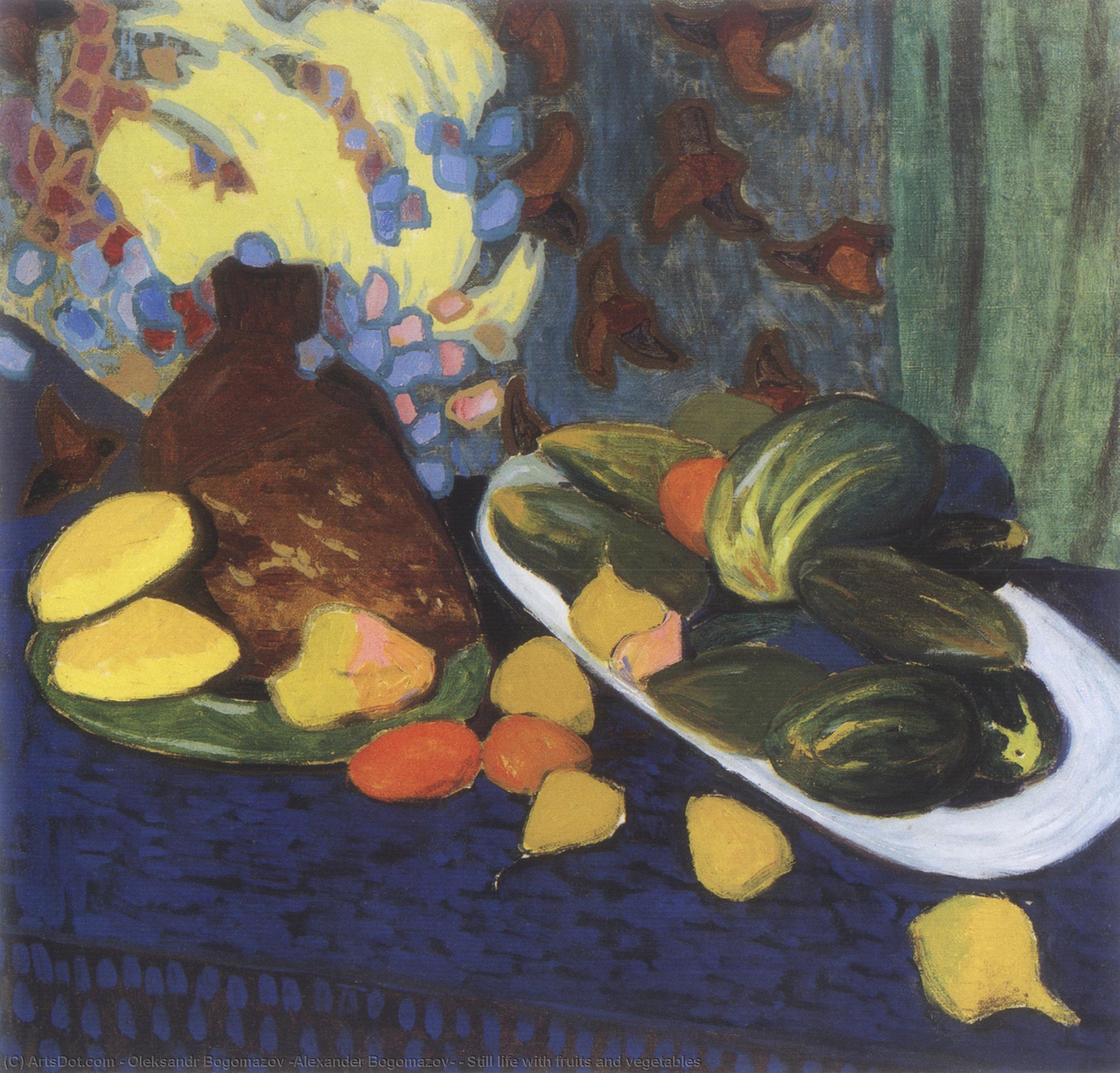 Wikioo.org - The Encyclopedia of Fine Arts - Painting, Artwork by Oleksandr Bogomazov (Alexander Bogomazov) - Still life with fruits and vegetables