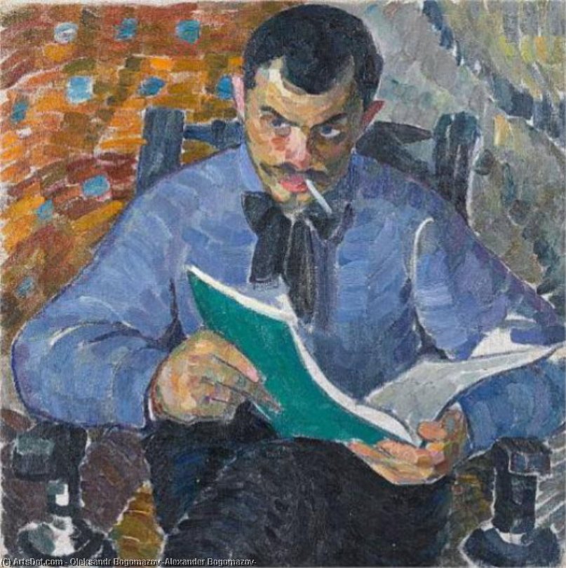 Wikioo.org - The Encyclopedia of Fine Arts - Painting, Artwork by Oleksandr Bogomazov (Alexander Bogomazov) - Portrait of the painter Burdanov