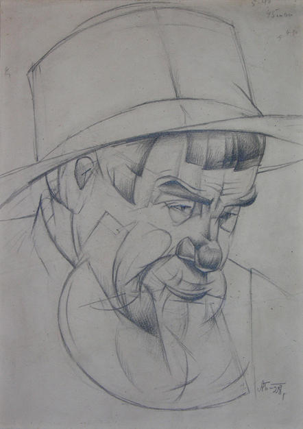 Wikioo.org - Die Enzyklopädie bildender Kunst - Malerei, Kunstwerk von Oleksandr Bogomazov (Alexander Bogomazov) - porträt von einem mann