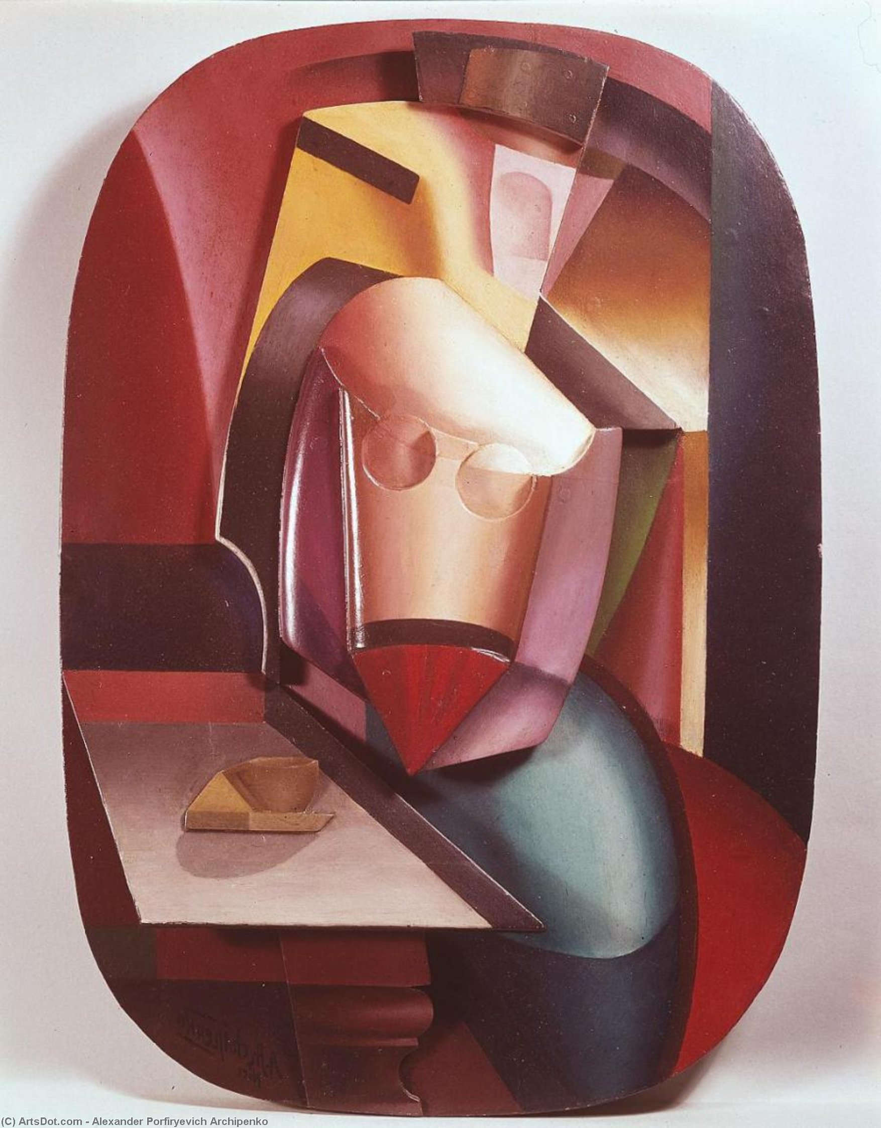 Wikioo.org - The Encyclopedia of Fine Arts - Painting, Artwork by Alexander Porfiryevich Archipenko - In the Cafe (Woman with Cup)