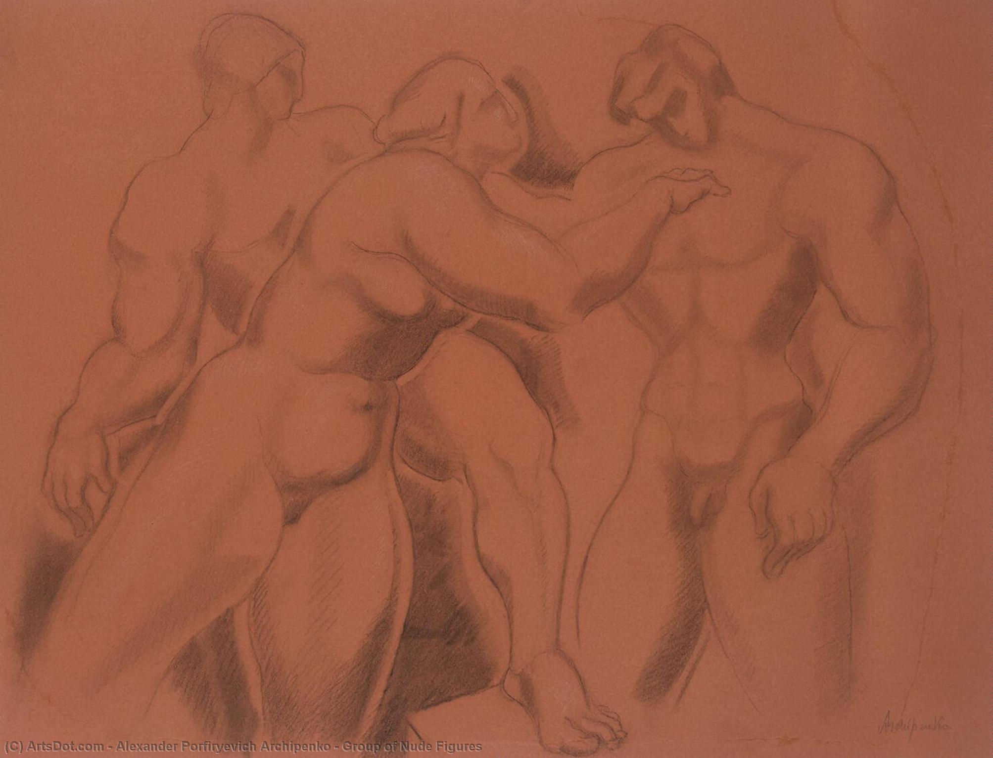 WikiOO.org - Encyclopedia of Fine Arts - Maleri, Artwork Alexander Porfiryevich Archipenko - Group of Nude Figures