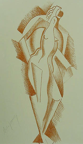 Wikioo.org – La Enciclopedia de las Bellas Artes - Pintura, Obras de arte de Alexander Porfiryevich Archipenko - Desnudo Femenino (Frauenakt)