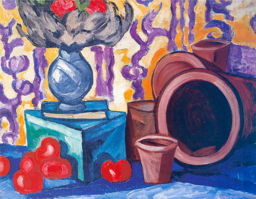 Wikoo.org - موسوعة الفنون الجميلة - اللوحة، العمل الفني Olga Vladimirovna Rozanova - Tomatoes