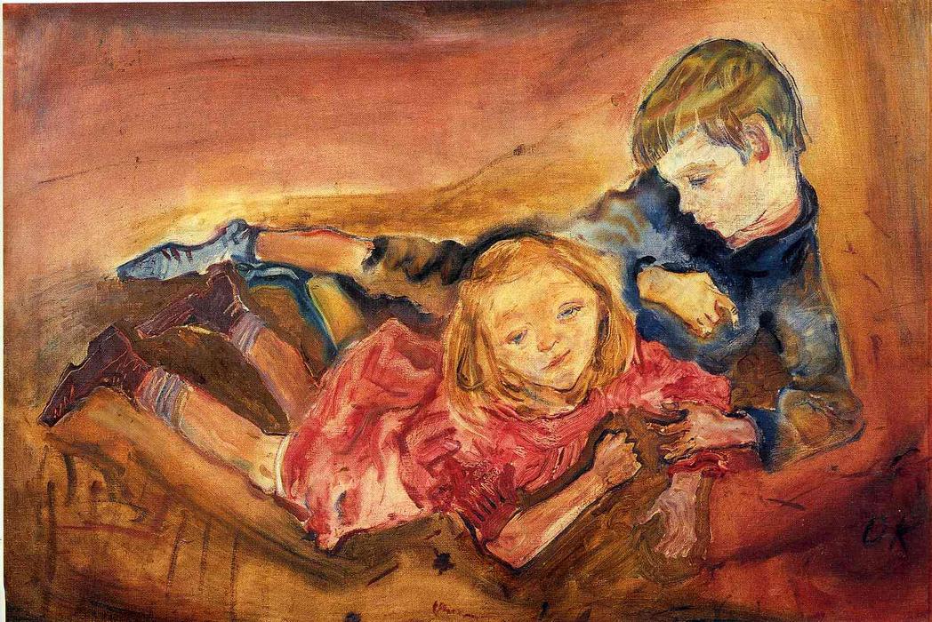 Wikioo.org - The Encyclopedia of Fine Arts - Painting, Artwork by Oskar Kokoschka - Children playing