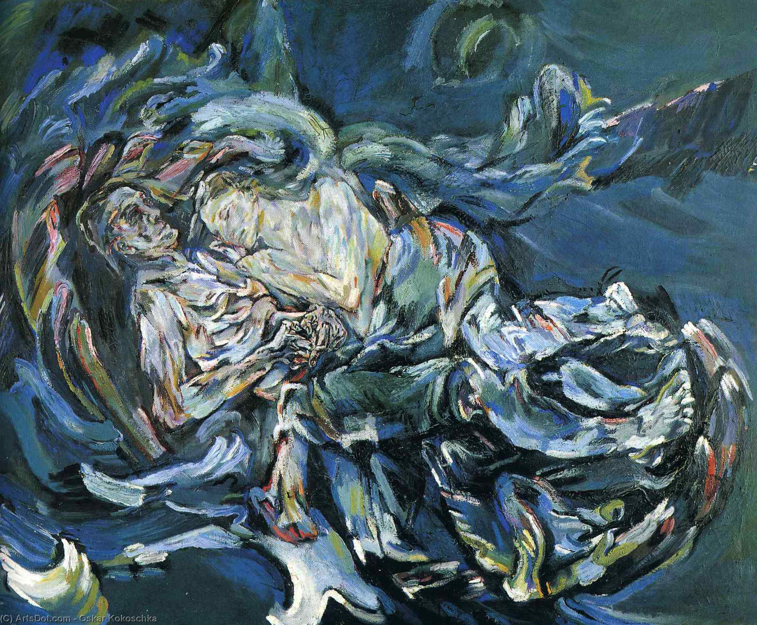 WikiOO.org - Encyclopedia of Fine Arts - Maalaus, taideteos Oskar Kokoschka - Bride of the Wind
