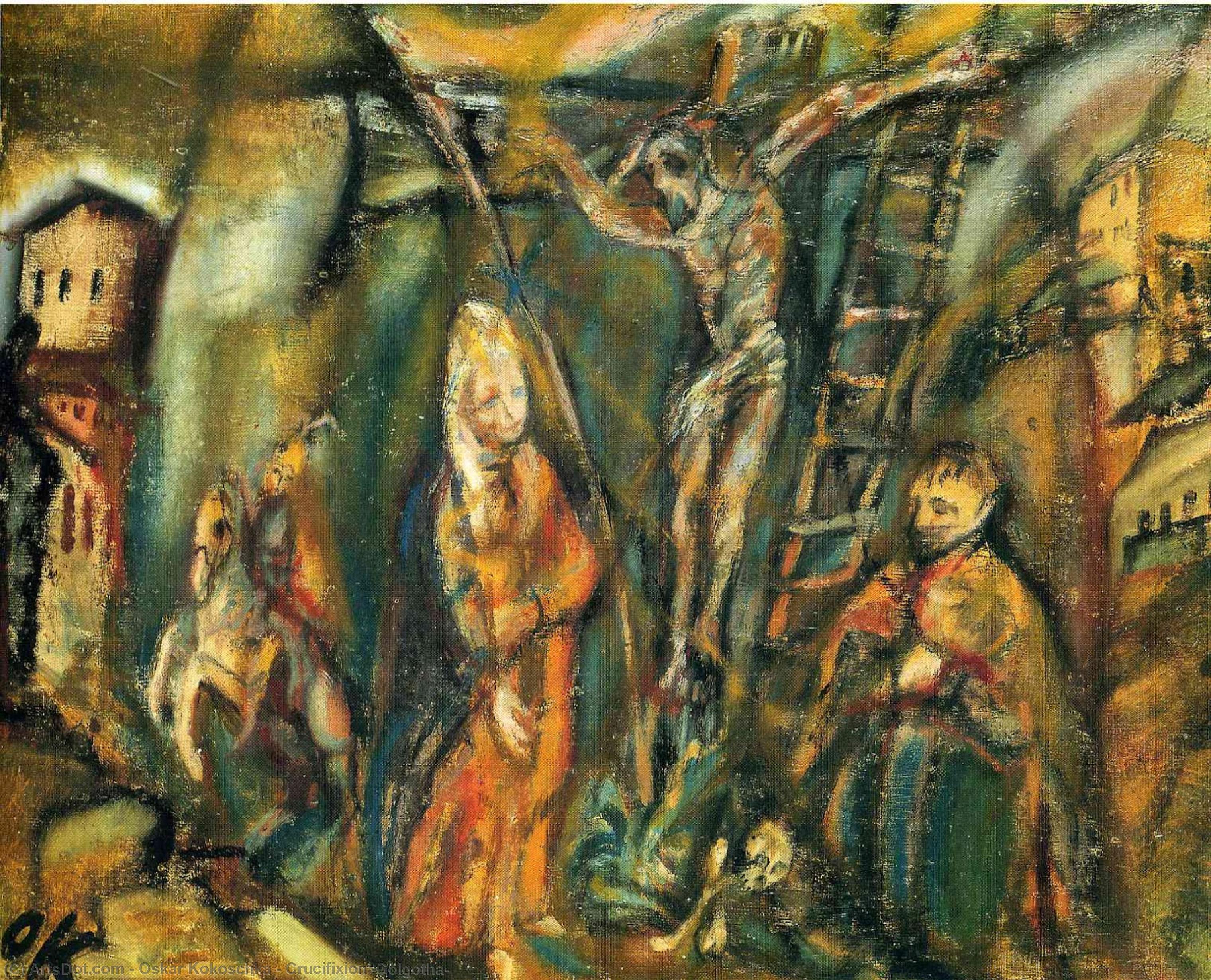 Wikioo.org - สารานุกรมวิจิตรศิลป์ - จิตรกรรม Oskar Kokoschka - Crucifixion (Golgotha)