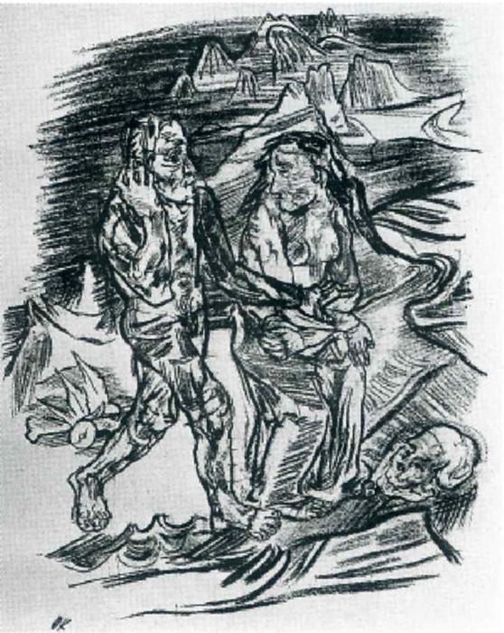 Wikioo.org - The Encyclopedia of Fine Arts - Painting, Artwork by Oskar Kokoschka - Man and Woman on the Road to Death