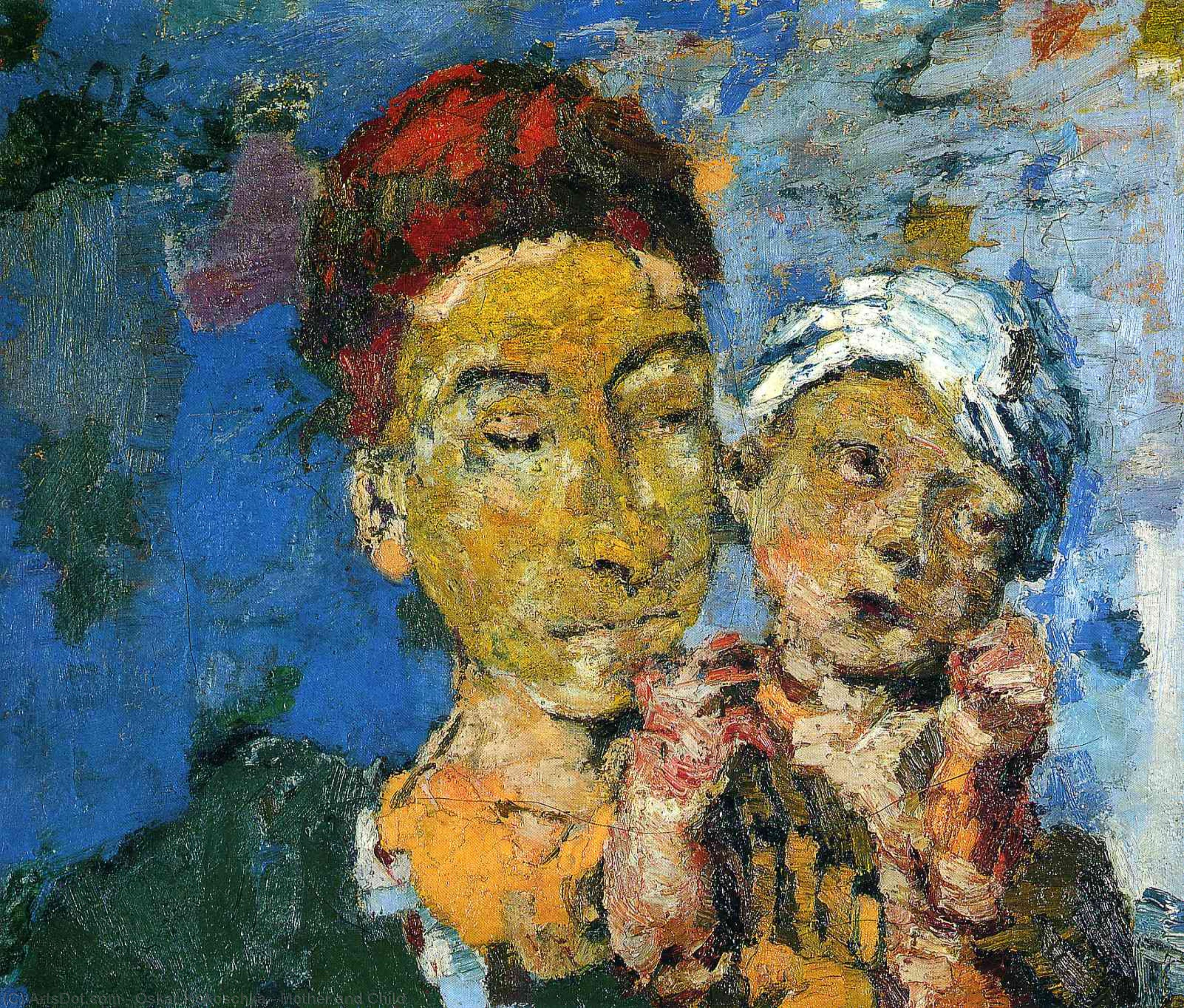 Wikioo.org – La Enciclopedia de las Bellas Artes - Pintura, Obras de arte de Oskar Kokoschka - madre y niño