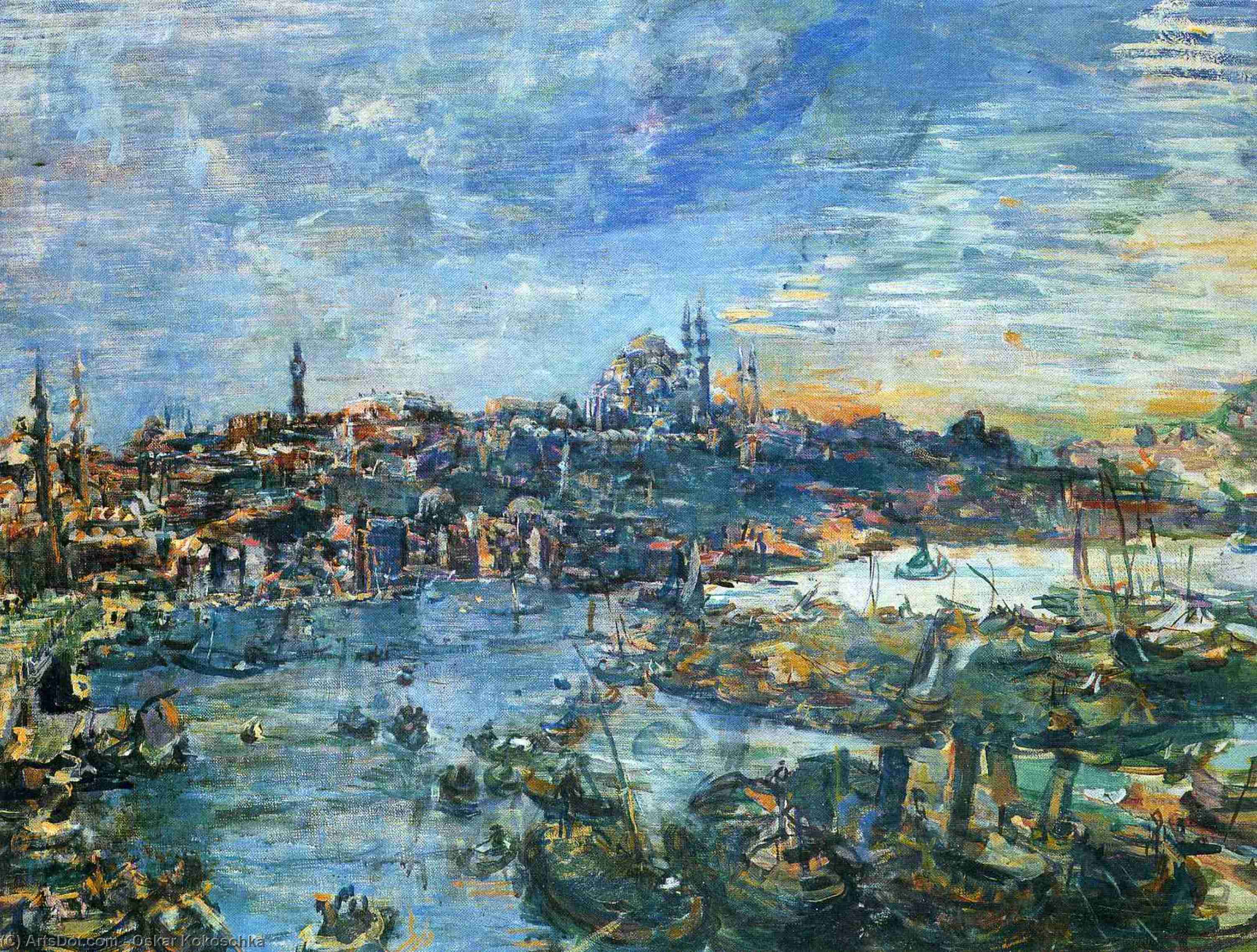 Wikioo.org - The Encyclopedia of Fine Arts - Painting, Artwork by Oskar Kokoschka - View of Constantinople