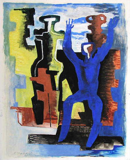 Wikioo.org - The Encyclopedia of Fine Arts - Painting, Artwork by Ossip Zadkine - The messengers of the Day