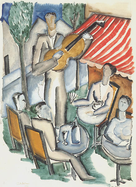 WikiOO.org - Enciclopédia das Belas Artes - Pintura, Arte por Ossip Zadkine - The Guitar Player