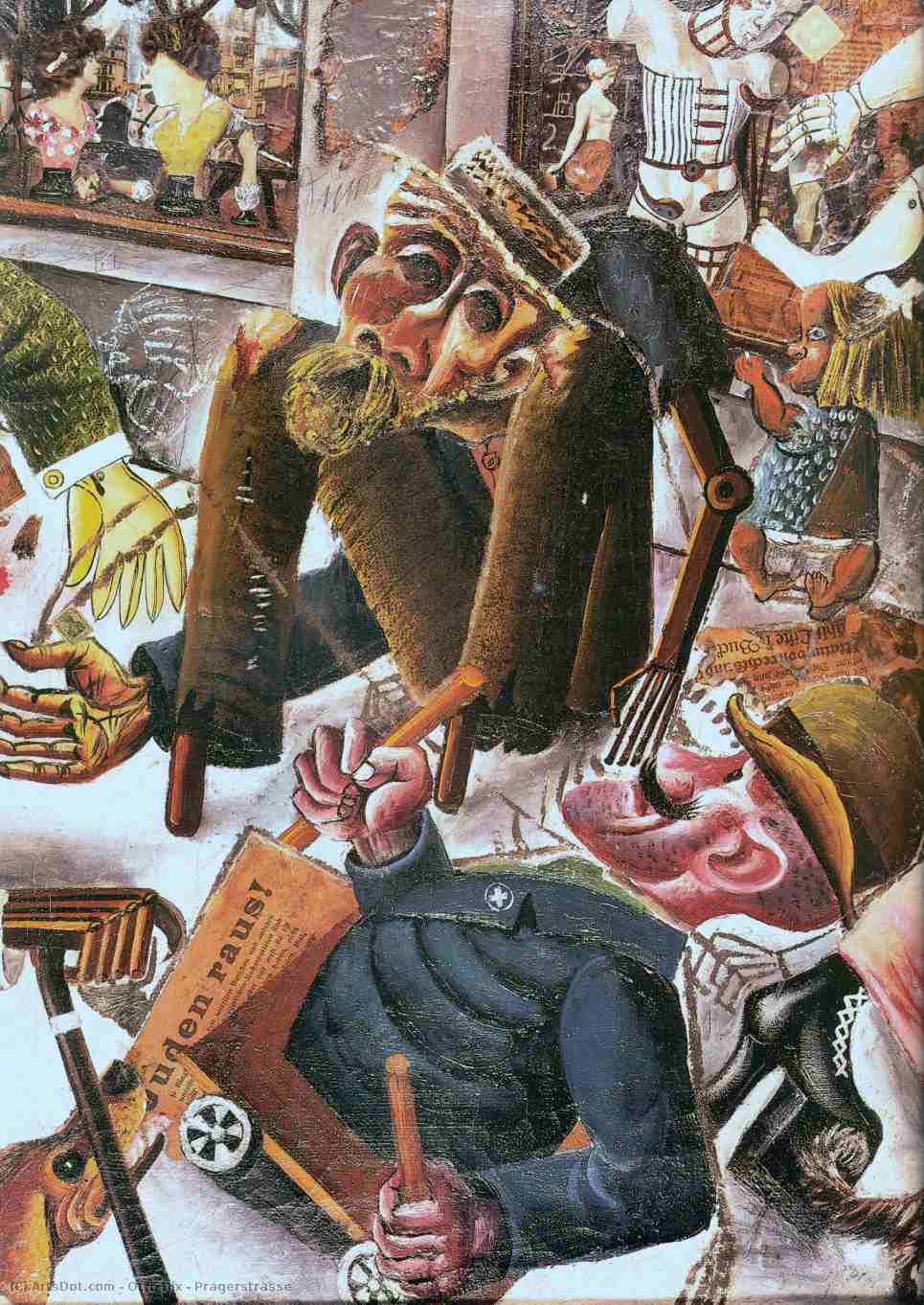 Wikoo.org - موسوعة الفنون الجميلة - اللوحة، العمل الفني Otto Dix - Pragerstrasse