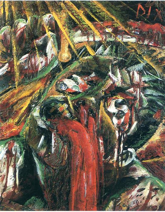 Wikioo.org – La Enciclopedia de las Bellas Artes - Pintura, Obras de arte de Otto Dix - Guerrero Dying