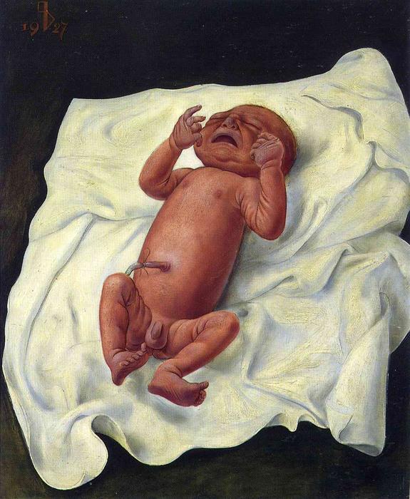 WikiOO.org - دایره المعارف هنرهای زیبا - نقاشی، آثار هنری Otto Dix - Baby With Umbilical Cord