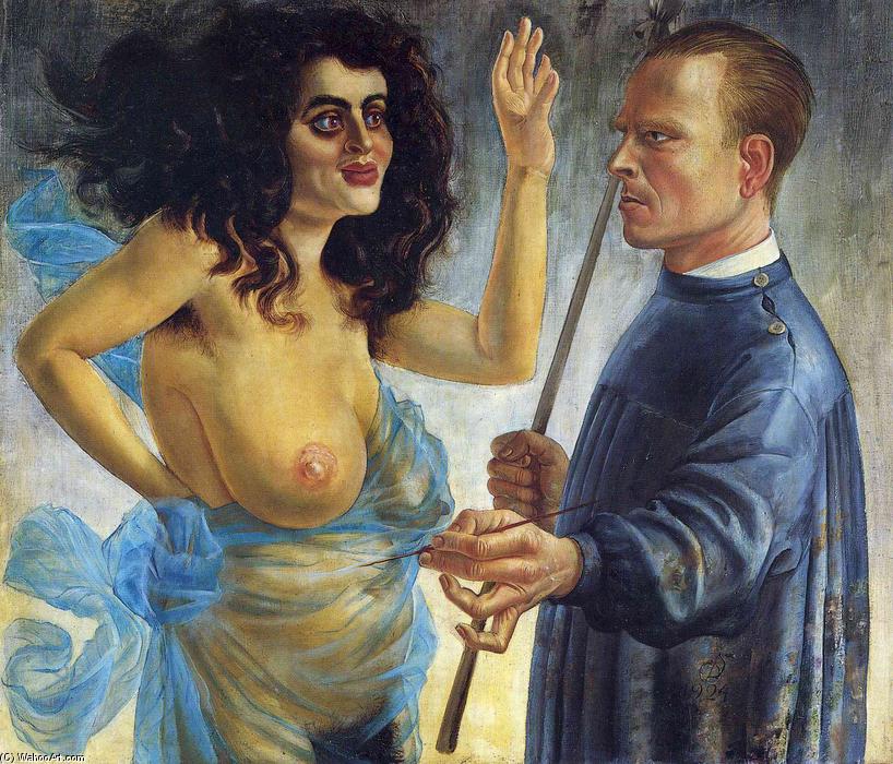 WikiOO.org - Encyclopedia of Fine Arts - Maľba, Artwork Otto Dix - Self-Portrait with Muse