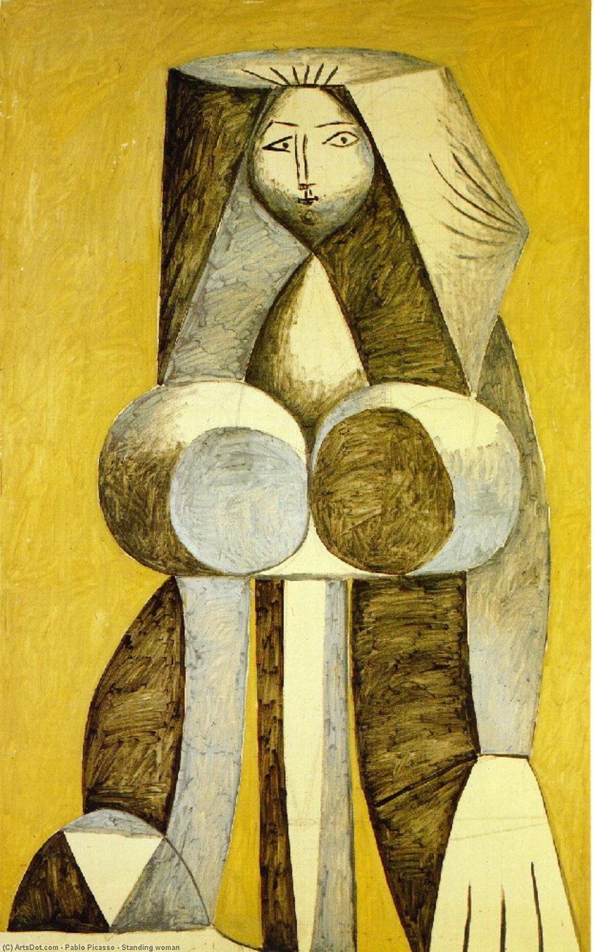 Wikoo.org - موسوعة الفنون الجميلة - اللوحة، العمل الفني Pablo Picasso - Standing woman