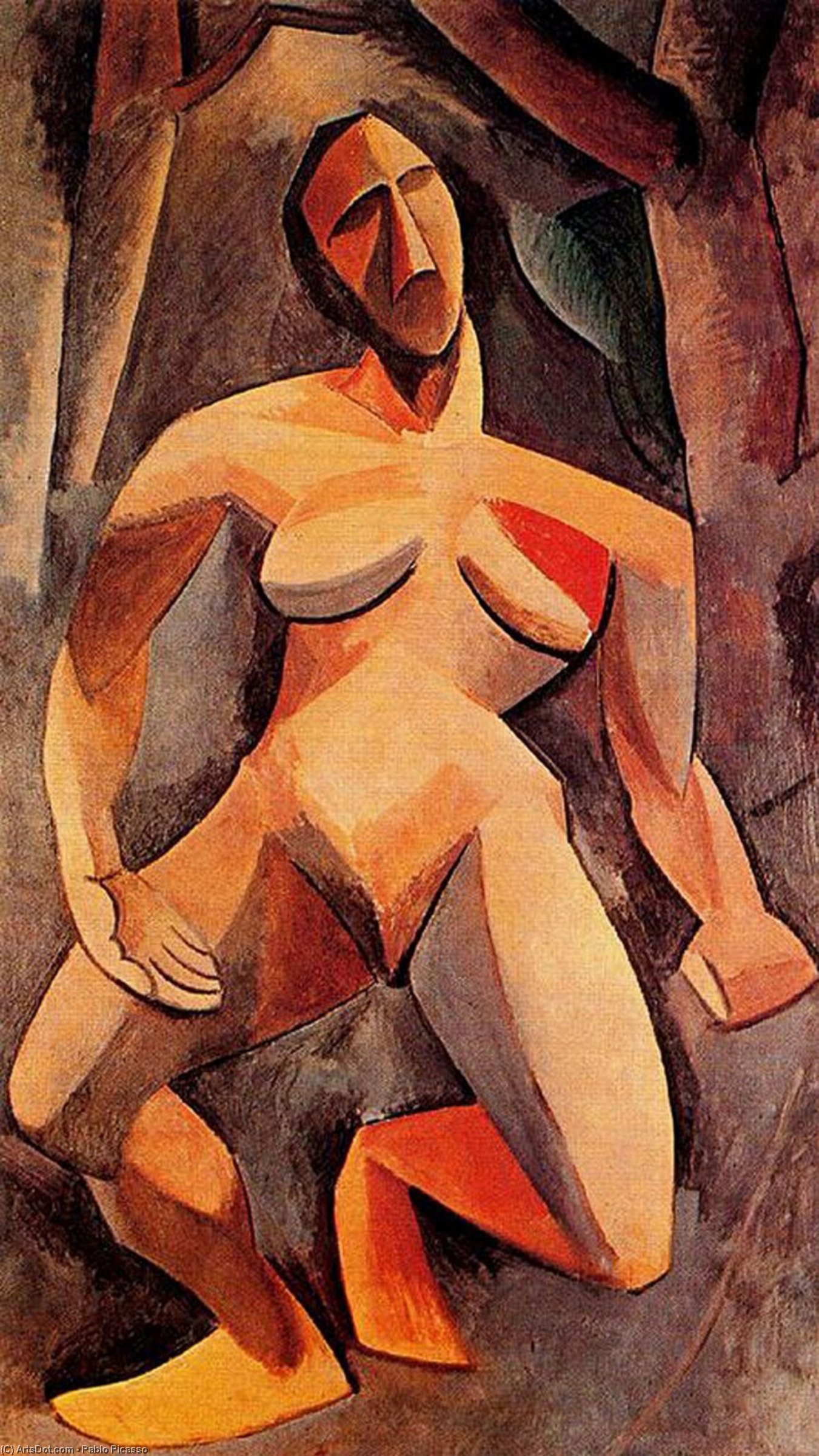 WikiOO.org - Enciklopedija dailės - Tapyba, meno kuriniai Pablo Picasso - A driade (Nude in the forest)