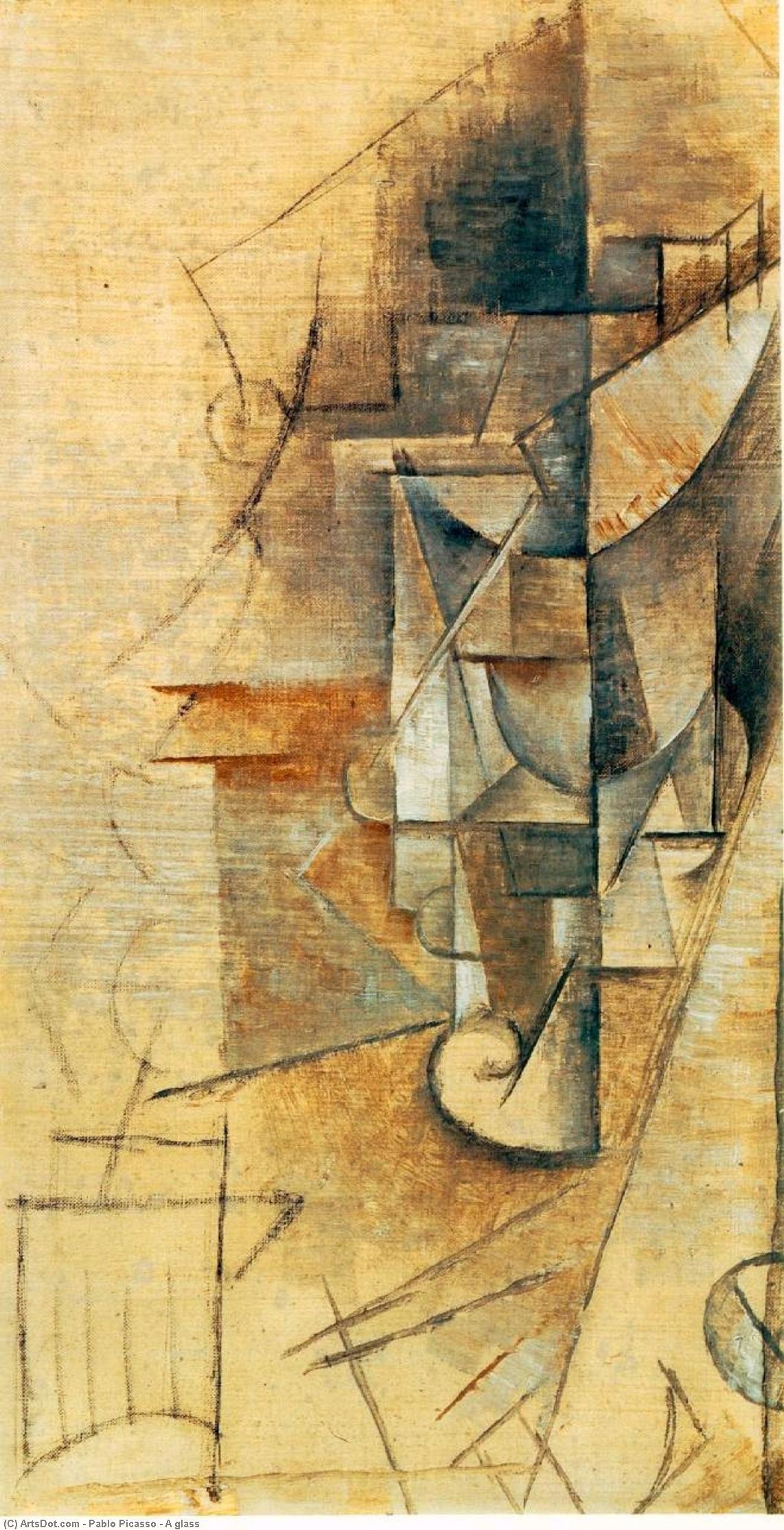 WikiOO.org - אנציקלופדיה לאמנויות יפות - ציור, יצירות אמנות Pablo Picasso - A glass