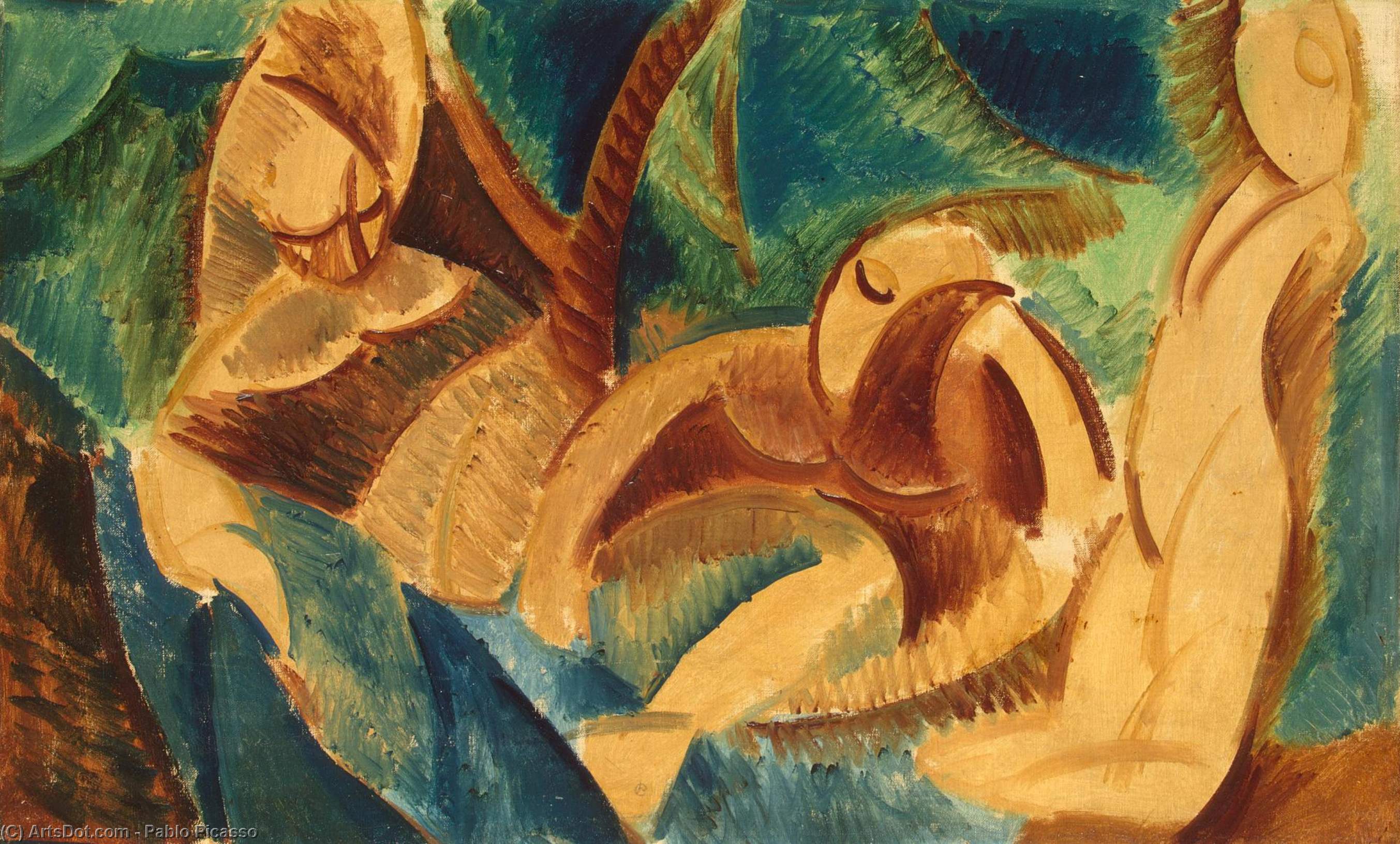 WikiOO.org - Encyclopedia of Fine Arts - Maleri, Artwork Pablo Picasso - Bathing