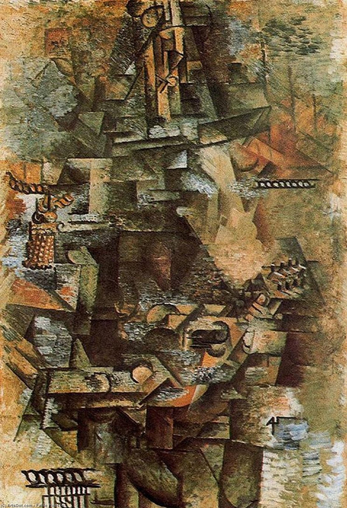 WikiOO.org - Encyclopedia of Fine Arts - Maleri, Artwork Pablo Picasso - The Mandolinist