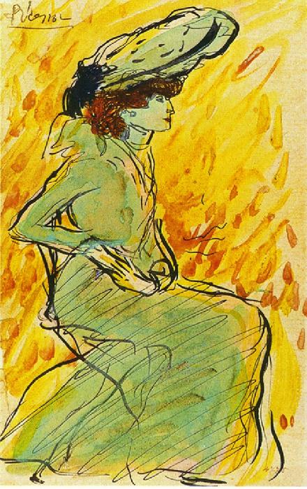 Wikioo.org - Bách khoa toàn thư về mỹ thuật - Vẽ tranh, Tác phẩm nghệ thuật Pablo Picasso - Seated woman in green