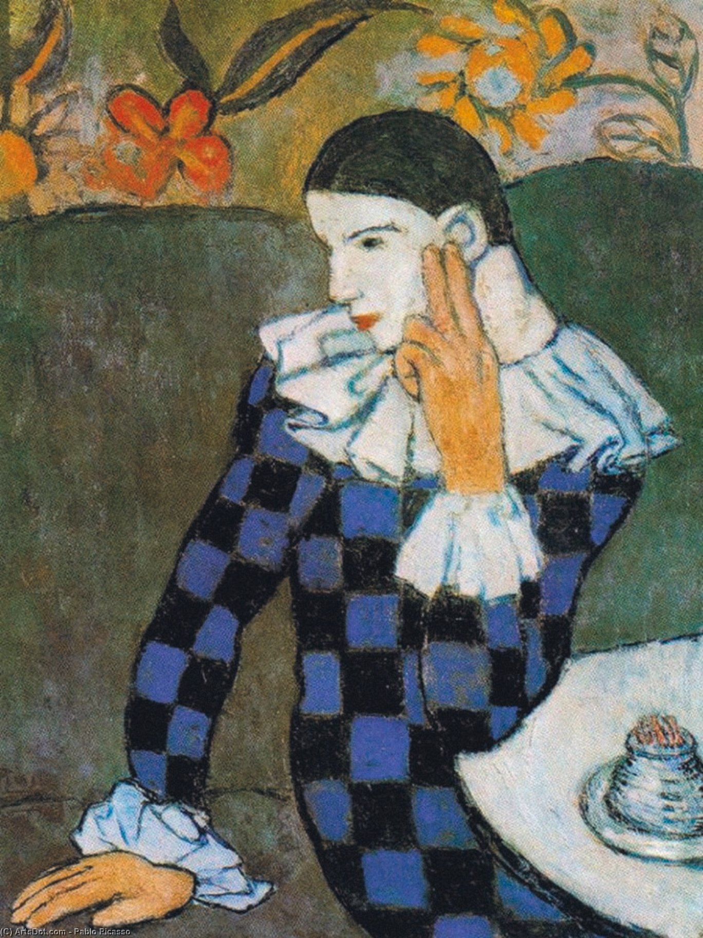 Wikioo.org – L'Encyclopédie des Beaux Arts - Peinture, Oeuvre de Pablo Picasso - arlequin se penchant