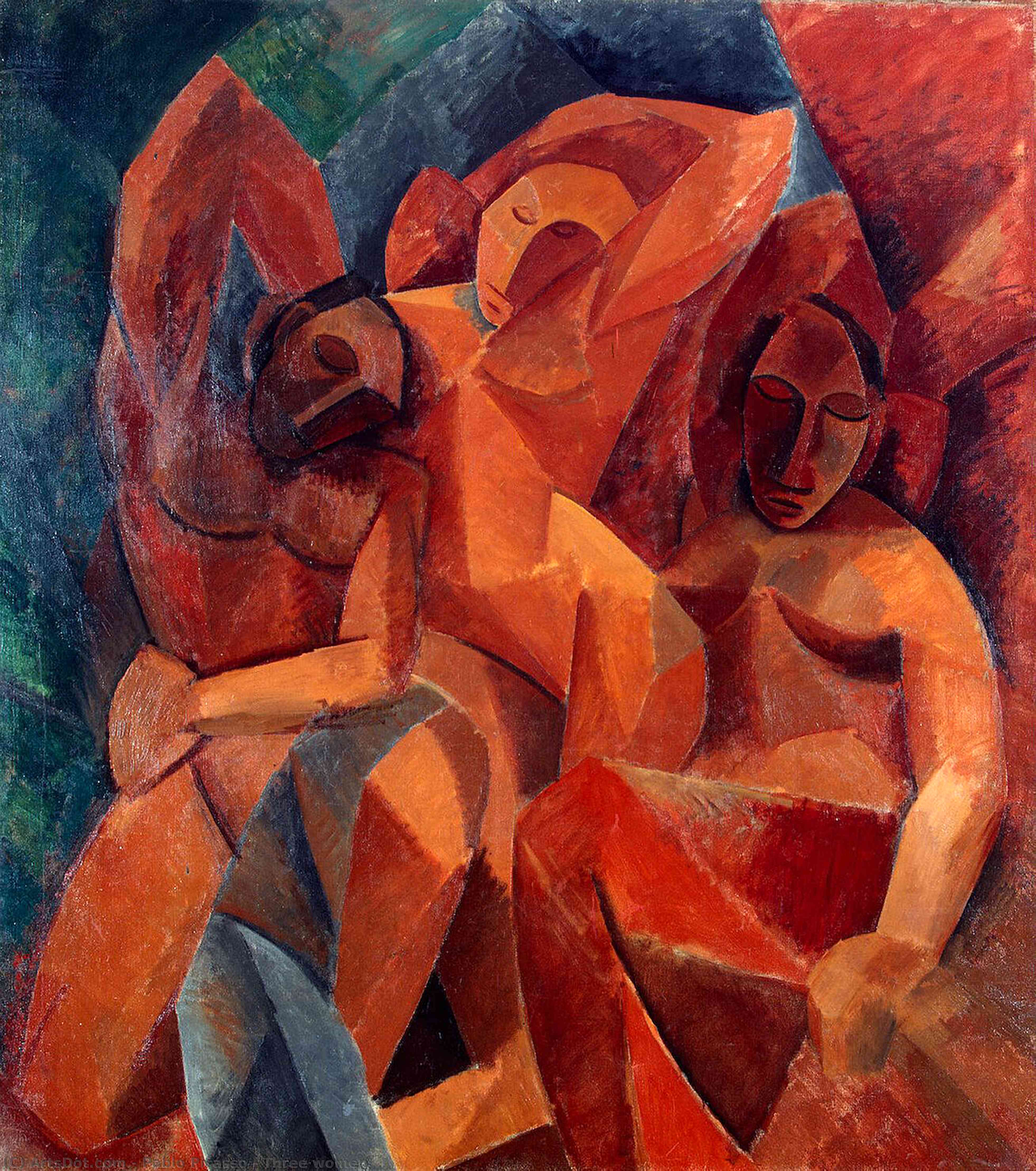 Wikoo.org - موسوعة الفنون الجميلة - اللوحة، العمل الفني Pablo Picasso - Three women