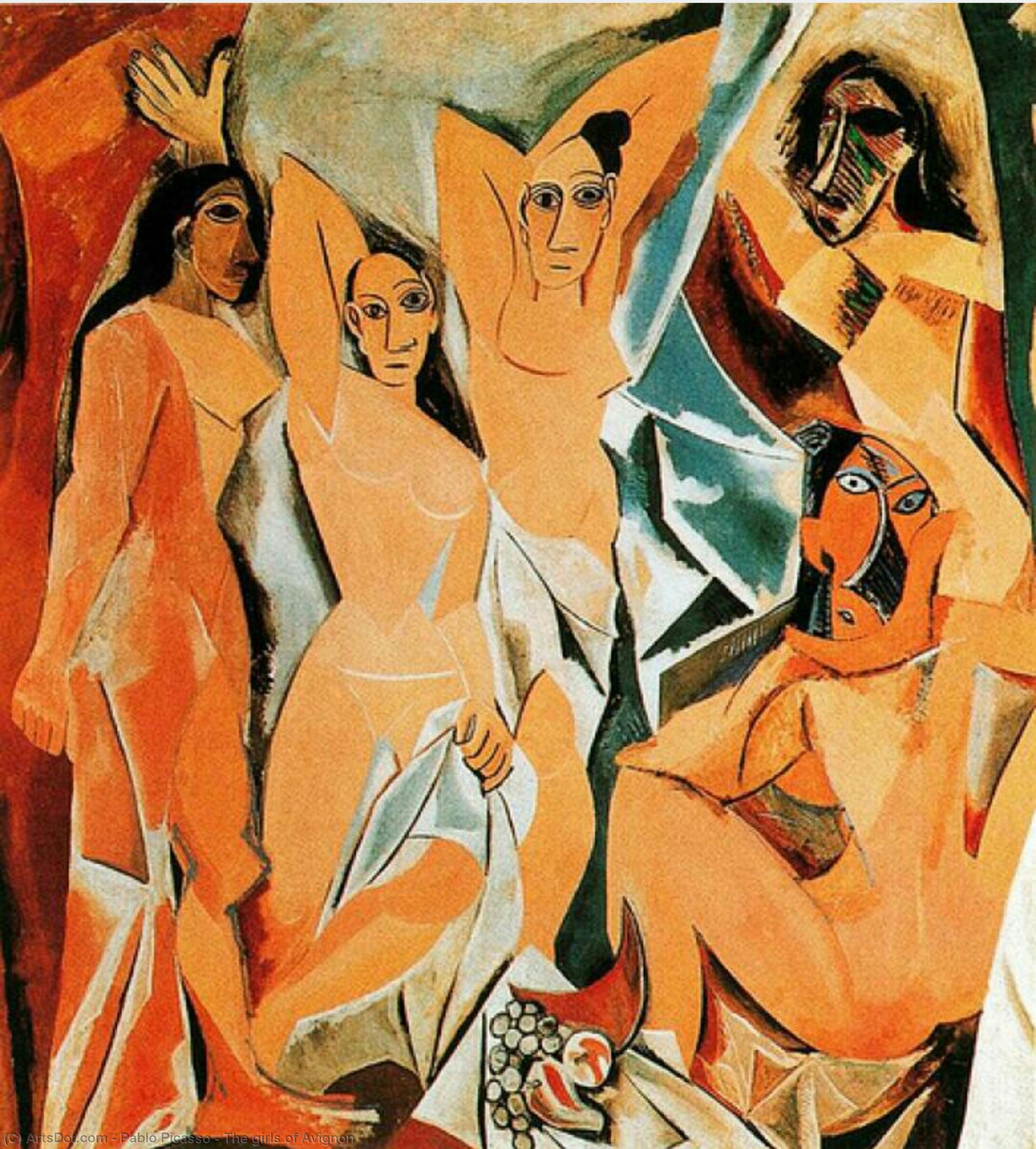 Wikioo.org – La Enciclopedia de las Bellas Artes - Pintura, Obras de arte de Pablo Picasso - Las muchachas de Avignon