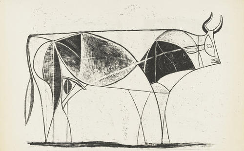 WikiOO.org - Encyclopedia of Fine Arts - Maalaus, taideteos Pablo Picasso - Bull (plate VIII)