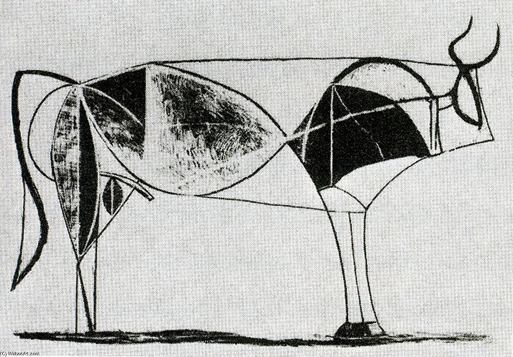 WikiOO.org - Encyclopedia of Fine Arts - Maleri, Artwork Pablo Picasso - Bull (plate VII)