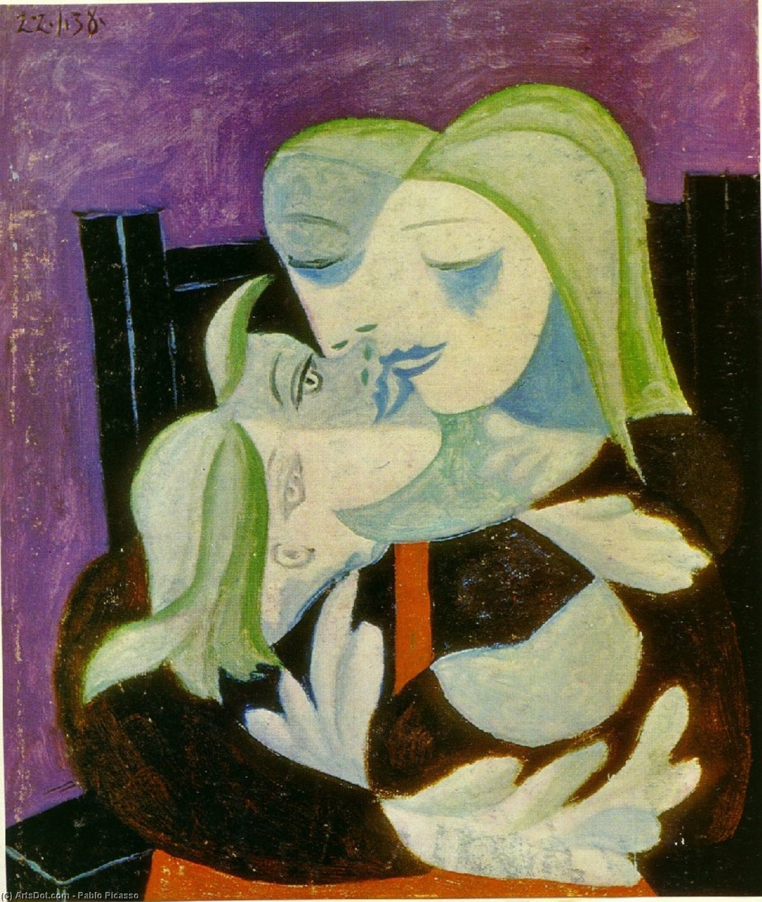 Wikioo.org - The Encyclopedia of Fine Arts - Painting, Artwork by Pablo Picasso - Mother and child (Marie-Therese and Maya)