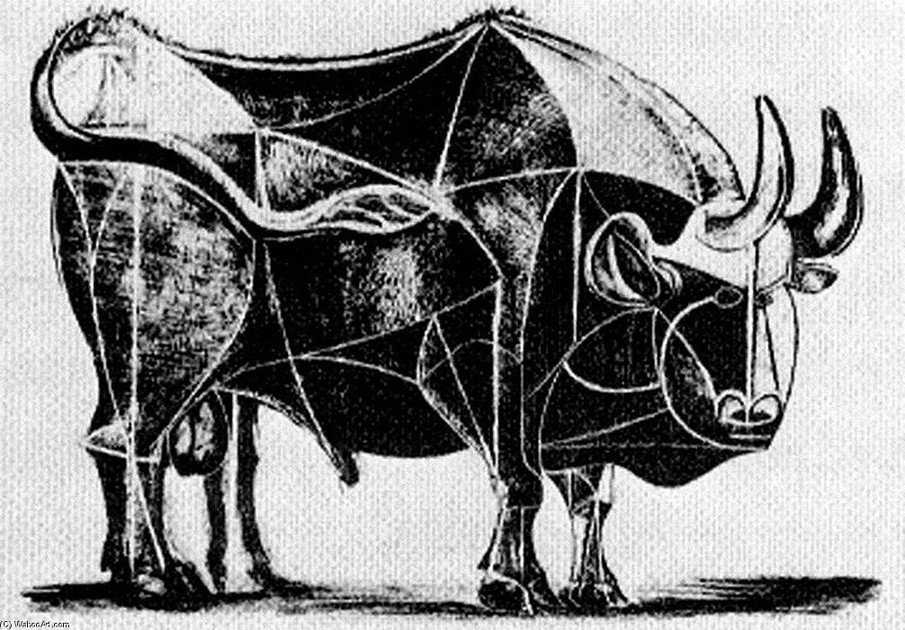 Wikioo.org - The Encyclopedia of Fine Arts - Painting, Artwork by Pablo Picasso - Bull (plate IV)