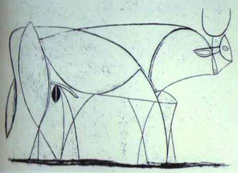 Wikioo.org - The Encyclopedia of Fine Arts - Painting, Artwork by Pablo Picasso - Bull (plate IX)