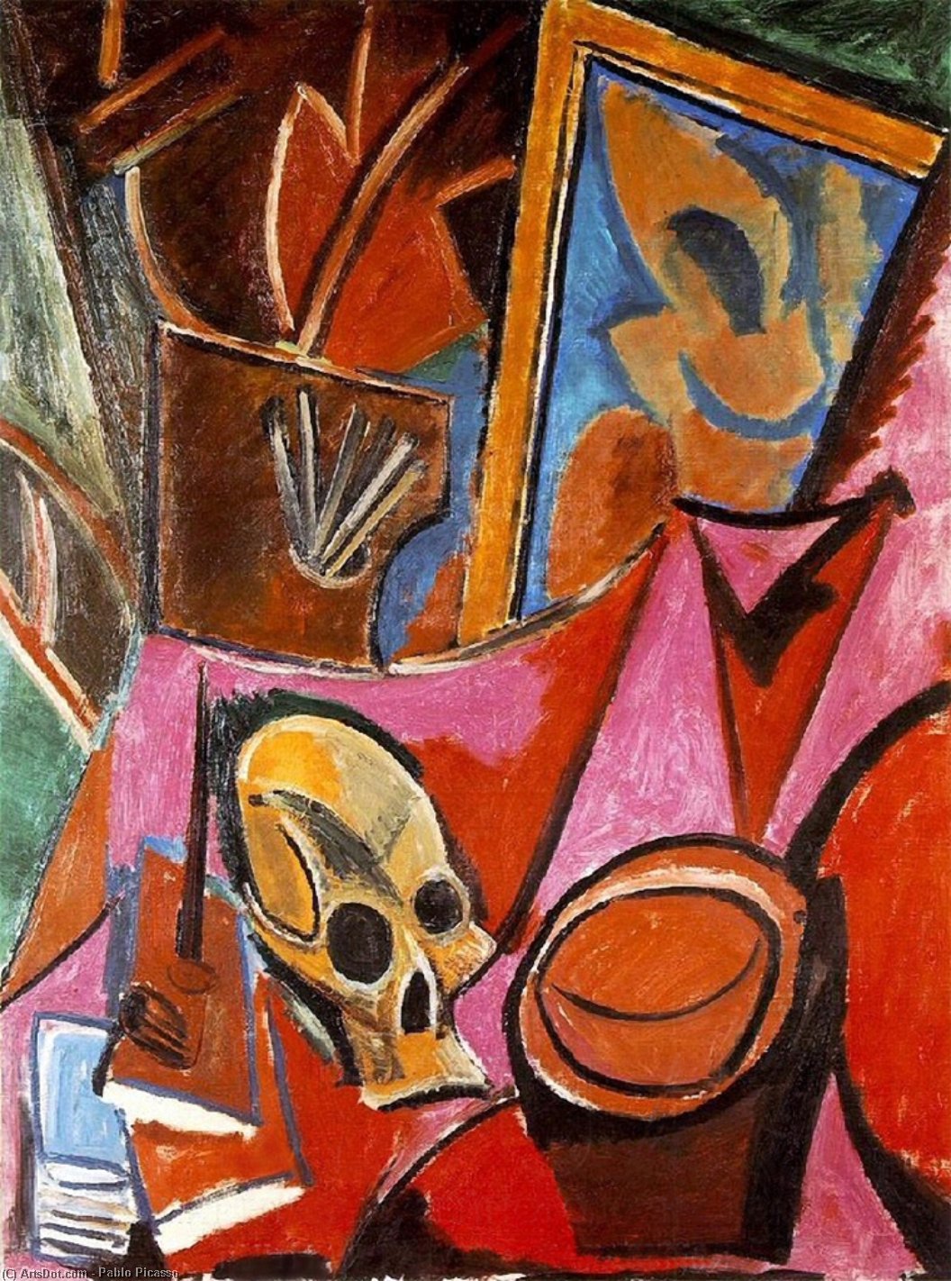Wikioo.org - The Encyclopedia of Fine Arts - Painting, Artwork by Pablo Picasso - Composition with skull