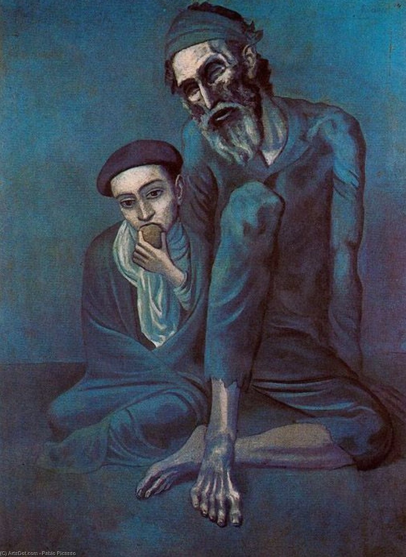 WikiOO.org - Енциклопедия за изящни изкуства - Живопис, Произведения на изкуството Pablo Picasso - Old blind man with boy
