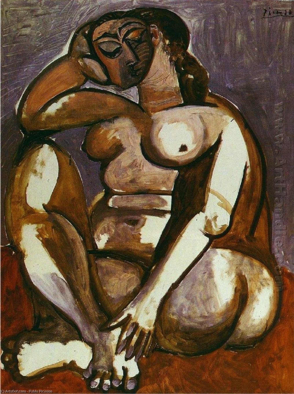 Wikioo.org - สารานุกรมวิจิตรศิลป์ - จิตรกรรม Pablo Picasso - Crouching female nude
