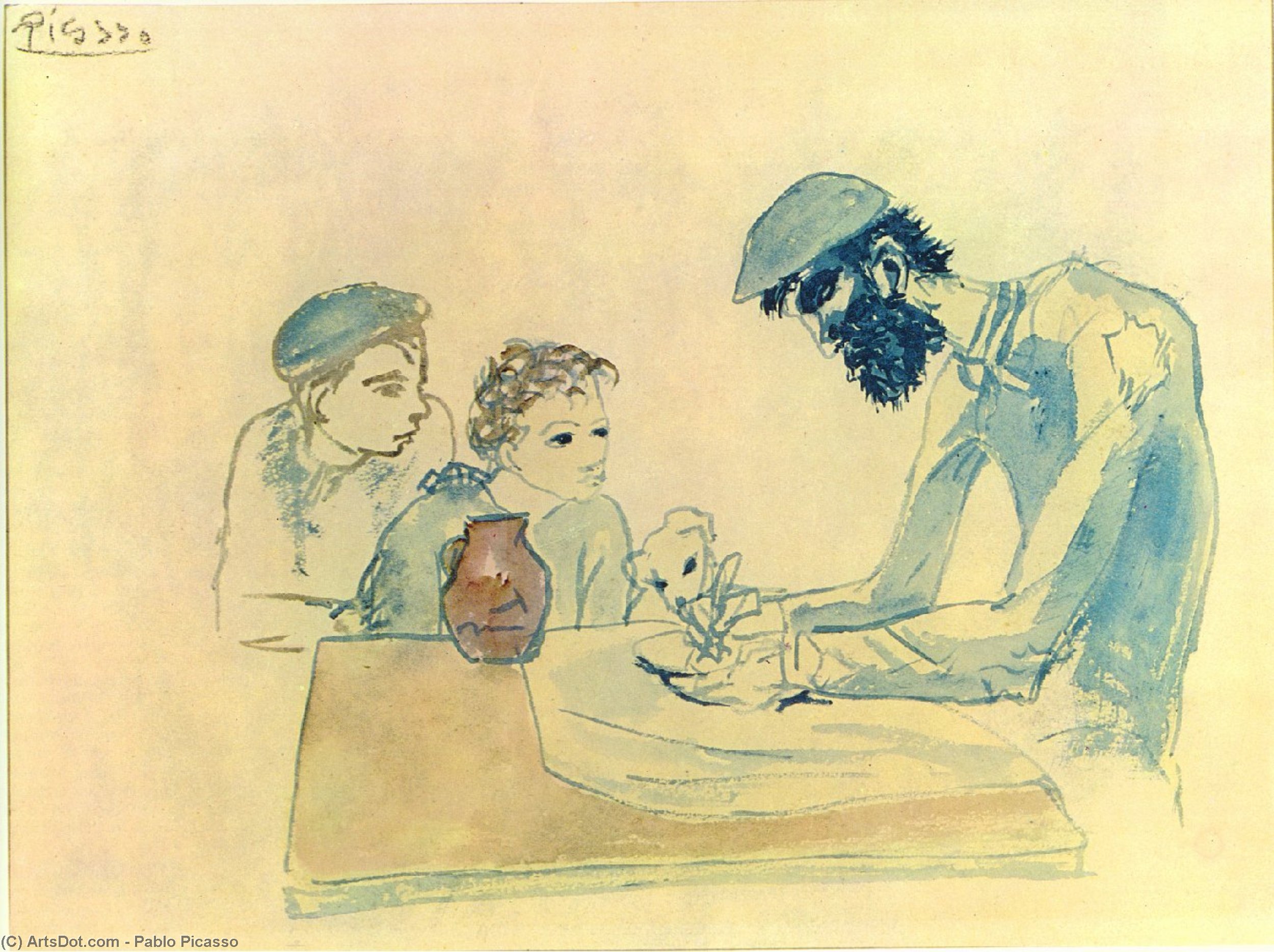 WikiOO.org - Encyclopedia of Fine Arts - Målning, konstverk Pablo Picasso - A simple meal