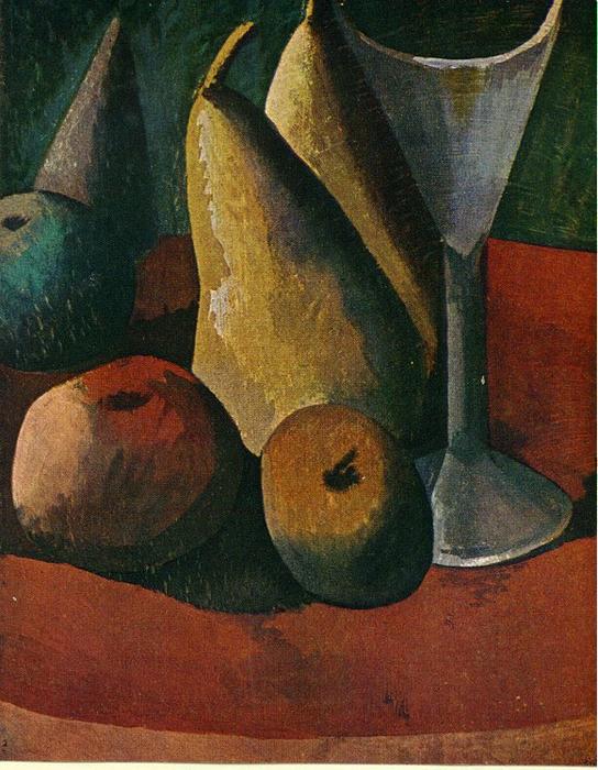 Wikioo.org - The Encyclopedia of Fine Arts - Painting, Artwork by Pablo Picasso - Glass and fruits