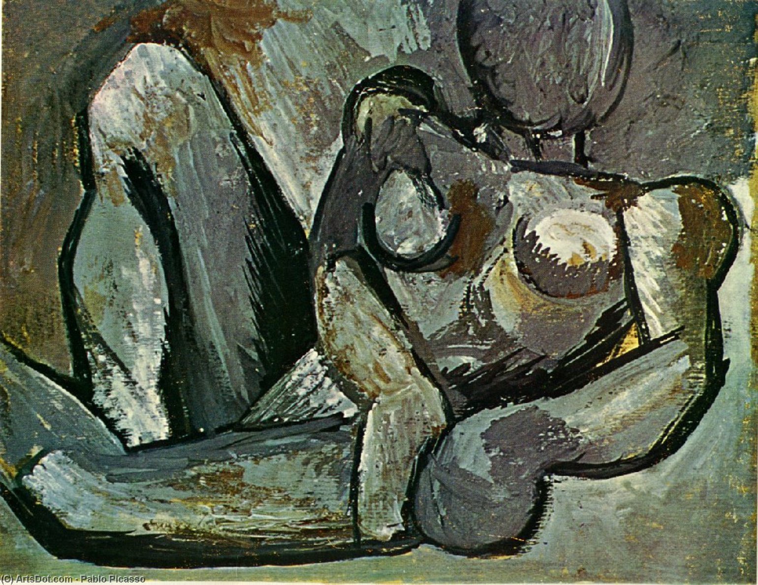 Wikioo.org - Bách khoa toàn thư về mỹ thuật - Vẽ tranh, Tác phẩm nghệ thuật Pablo Picasso - Reclining Nude