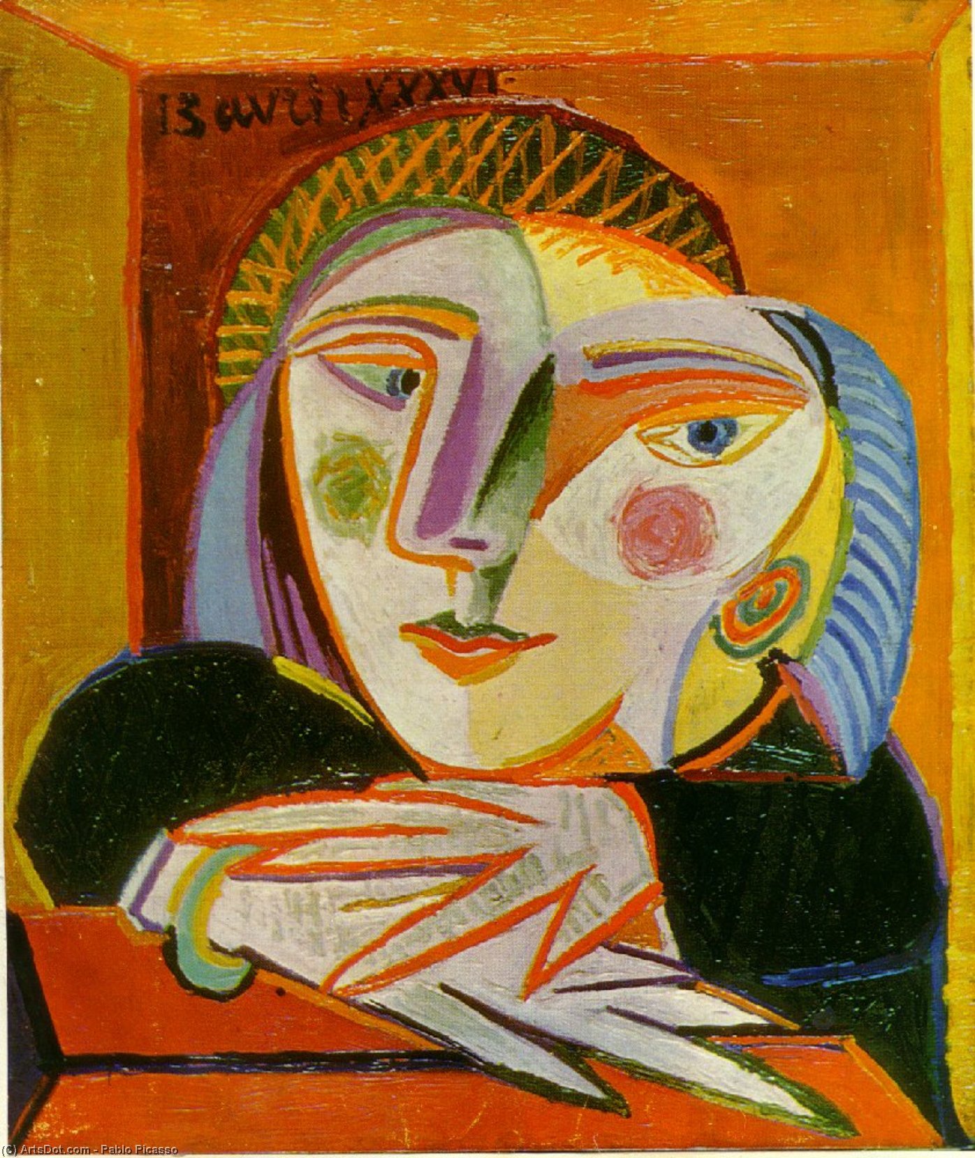 Wikoo.org - موسوعة الفنون الجميلة - اللوحة، العمل الفني Pablo Picasso - Woman by the window