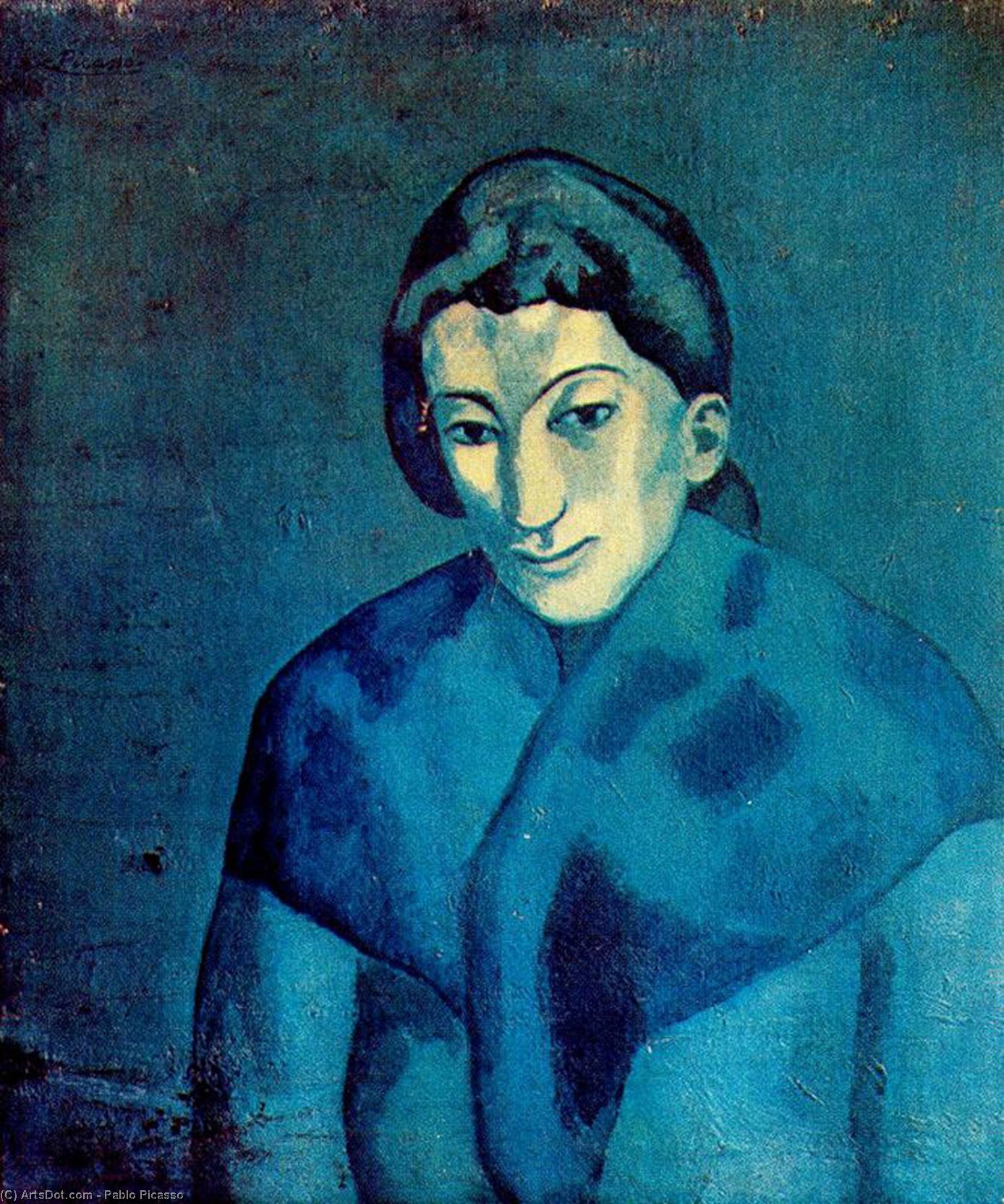 Wikioo.org – L'Encyclopédie des Beaux Arts - Peinture, Oeuvre de Pablo Picasso - femme dans une châle