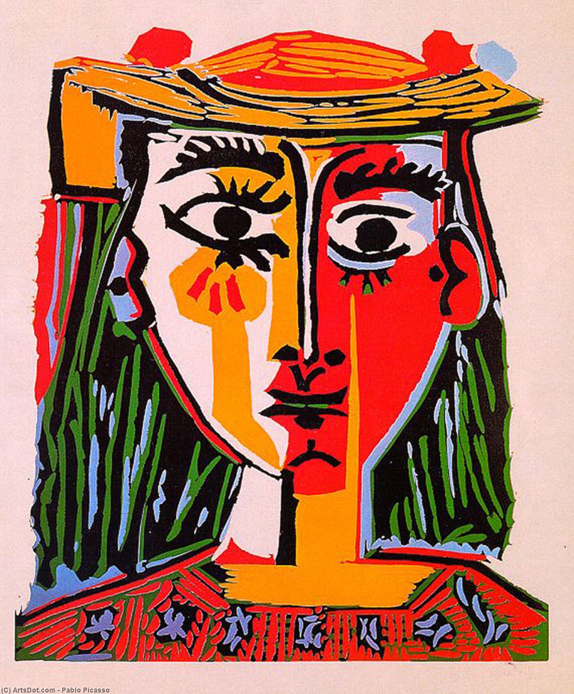 WikiOO.org - אנציקלופדיה לאמנויות יפות - ציור, יצירות אמנות Pablo Picasso - Woman with hat
