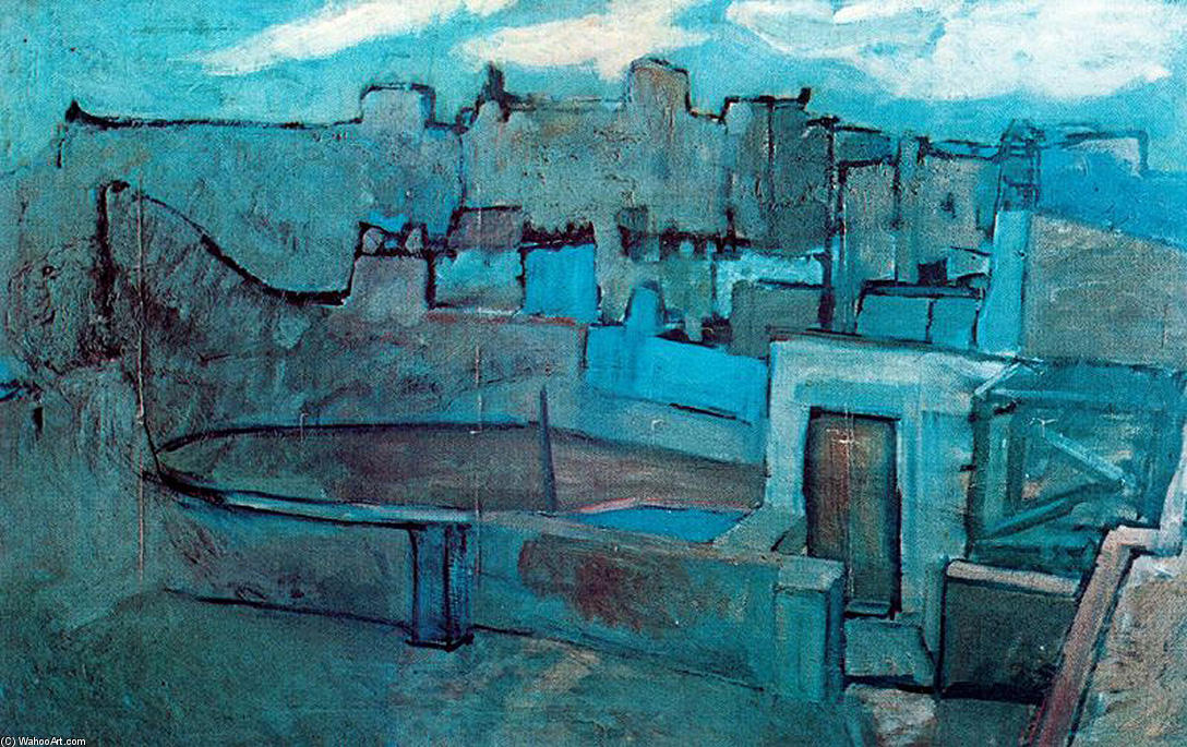 WikiOO.org - 백과 사전 - 회화, 삽화 Pablo Picasso - The roofs of Barcelona