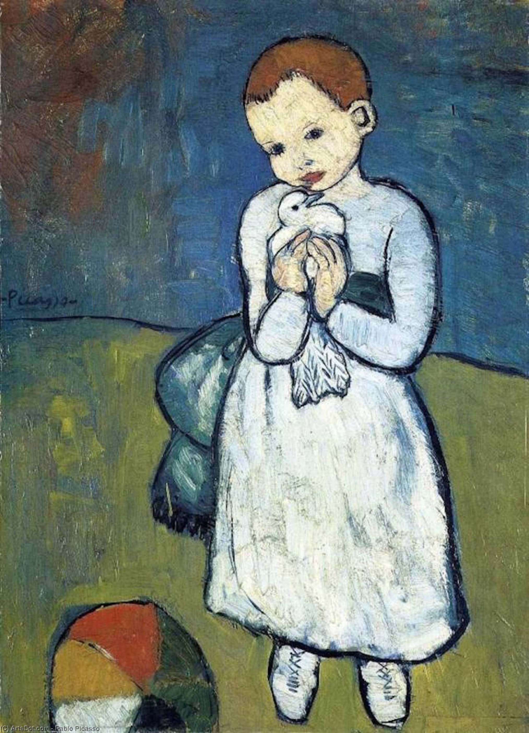 WikiOO.org - Güzel Sanatlar Ansiklopedisi - Resim, Resimler Pablo Picasso - Child with dove
