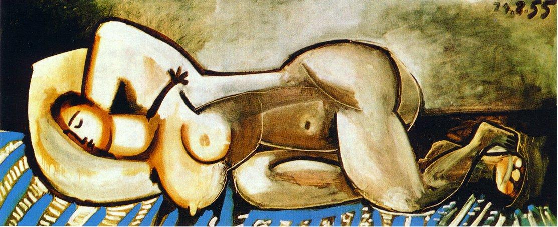 Wikioo.org - The Encyclopedia of Fine Arts - Painting, Artwork by Pablo Picasso - Lying naked woman