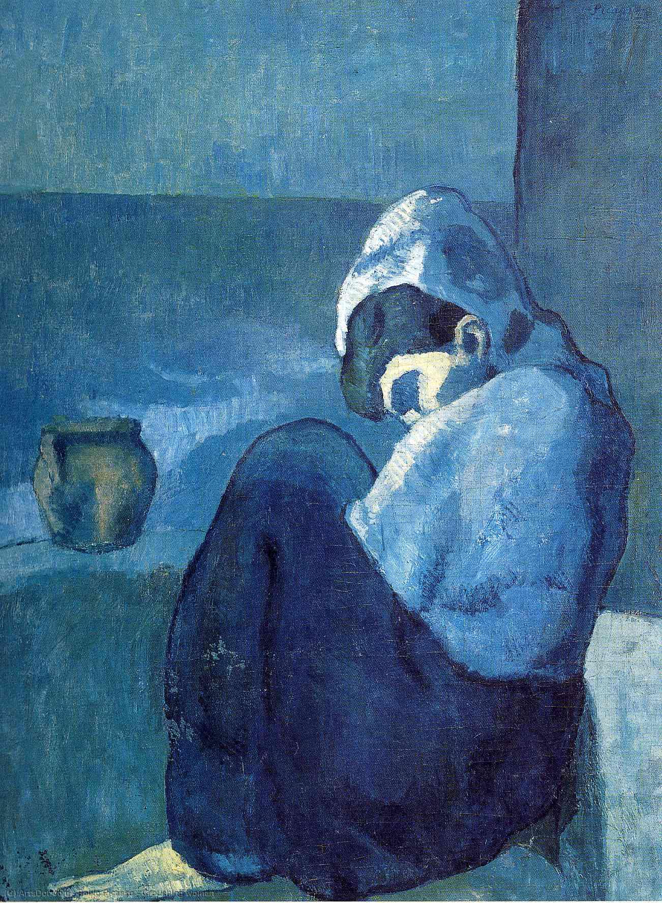 Wikioo.org - The Encyclopedia of Fine Arts - Painting, Artwork by Pablo Picasso - Crouching woman