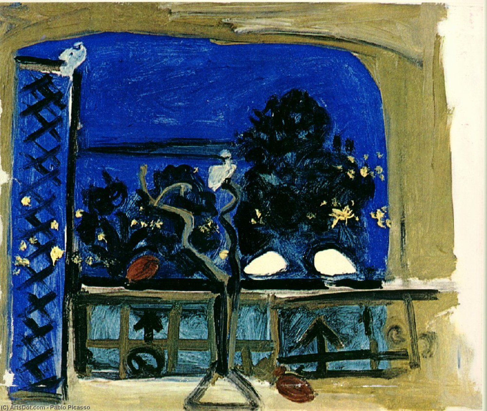 WikiOO.org - Encyclopedia of Fine Arts - Maľba, Artwork Pablo Picasso - Studio (Pigeons perch)