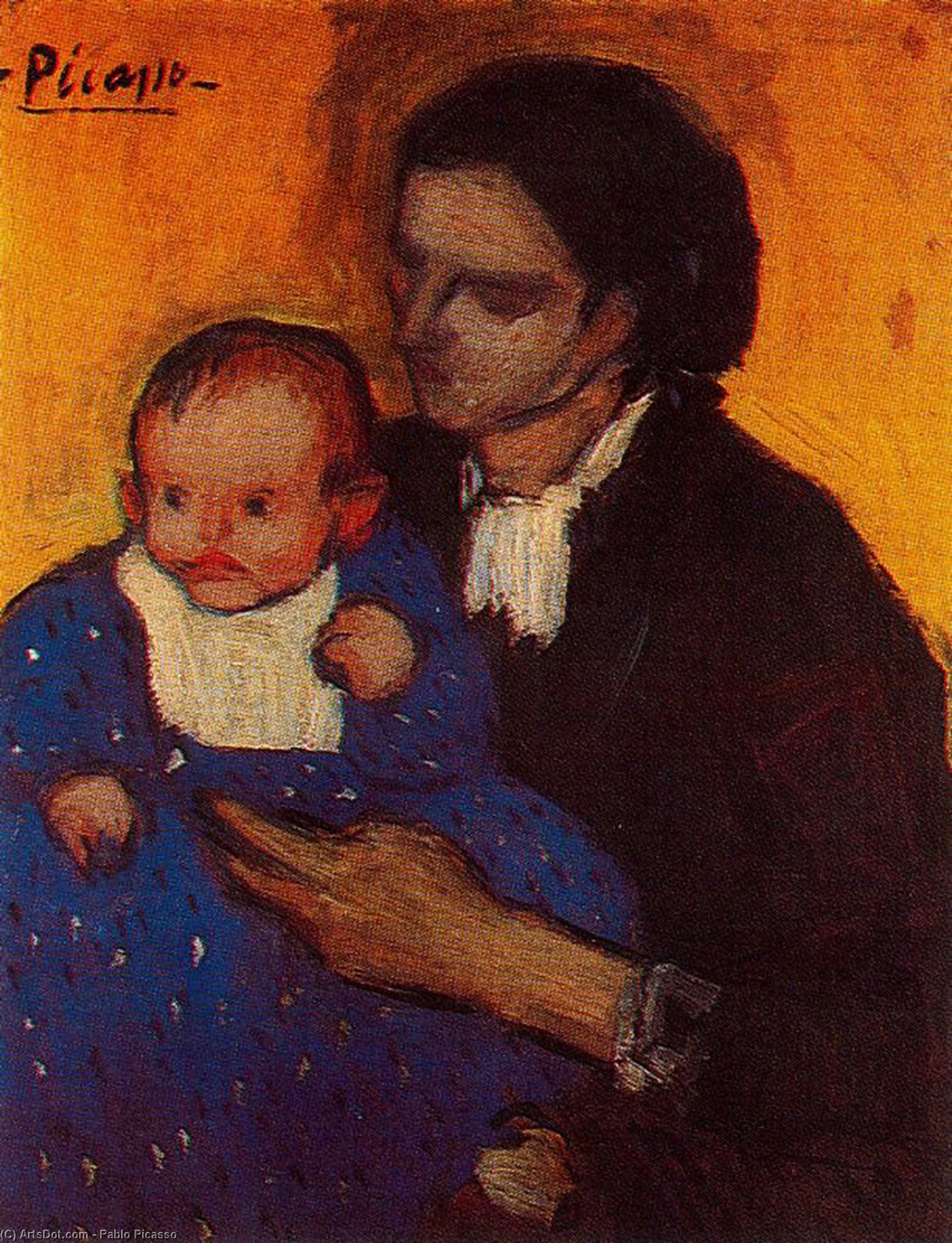 Wikoo.org - موسوعة الفنون الجميلة - اللوحة، العمل الفني Pablo Picasso - Woman with child