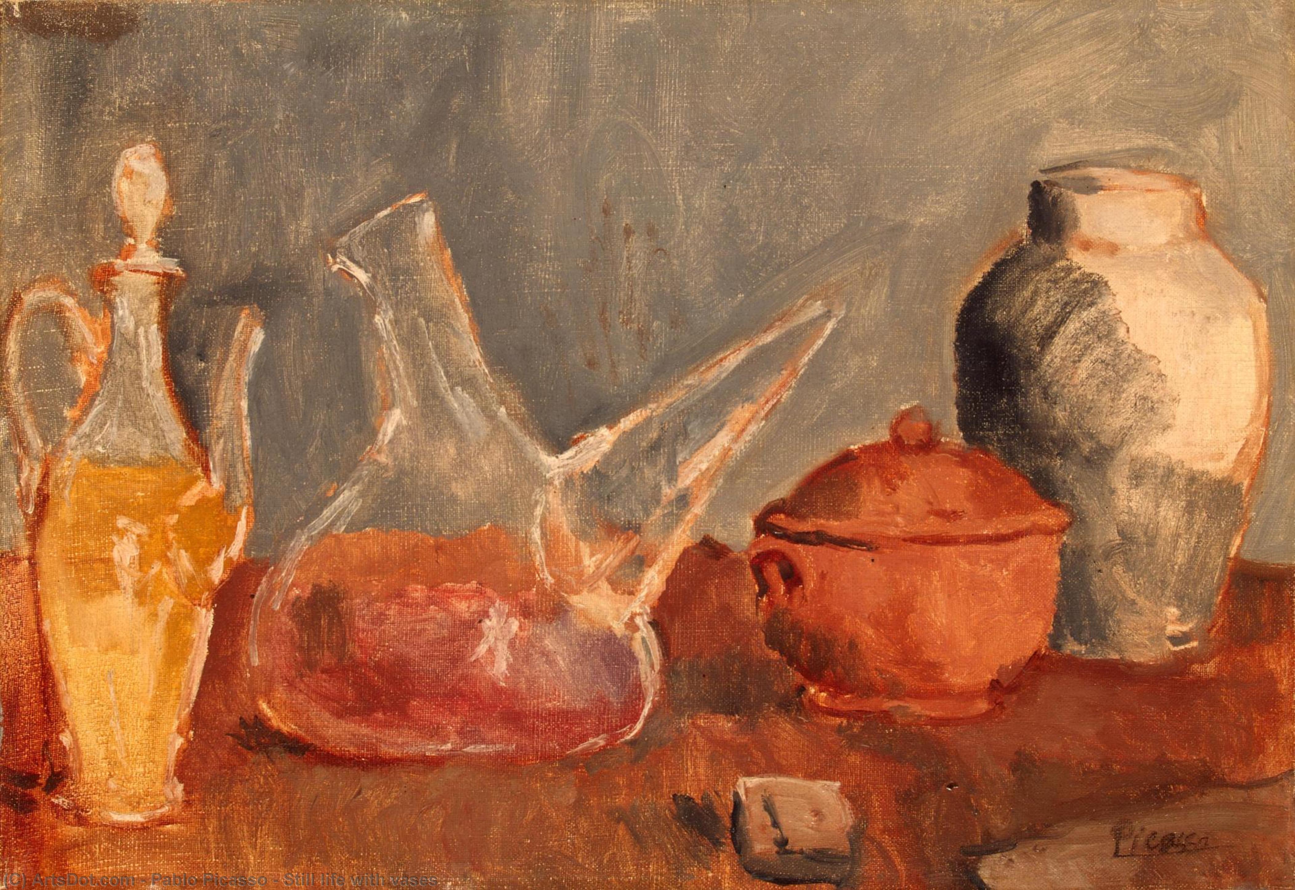 Wikioo.org - สารานุกรมวิจิตรศิลป์ - จิตรกรรม Pablo Picasso - Still life with vases