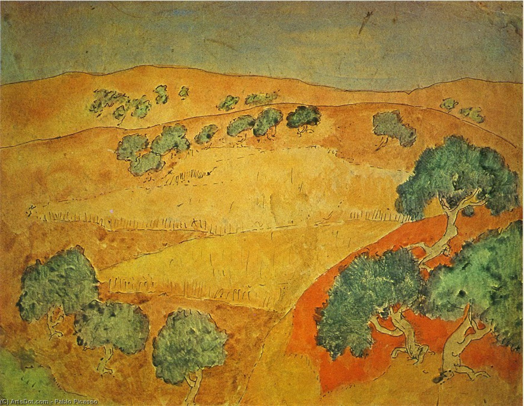WikiOO.org - Енциклопедия за изящни изкуства - Живопис, Произведения на изкуството Pablo Picasso - Summer landscape